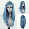 Aimya Ash Blue Heattance Synthetic Front Wig Long Natural Wave Mix 금발 레이스 가발 분홍색 매일 사용 코스프레