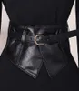 Pasy kobiety Peplum szeroko pu elastyczne szczupły gorset czarna sztuczna skórzana sukienka pasa talia