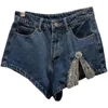 Jeans femminile 2024 Summer Fashion Rhinestone Bow Shorts Love Wated Ultra Short Girl Temperamental Pants