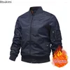 Jackets masculinos 2024 Men do outono Militar de inverno de inverno ao ar livre roupas moda moda grande tamanho espessado casacos quentes quebra -vento