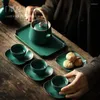 Teeschalen Set Ceramic Cup Matte Zeremonie kreative japanische Untertasse Zen Home Tisch Hitzesicher