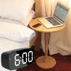 Decorative Plates Smart Digital Alarm Clock Bedside Red LED Travel USB Desk With 12/24H Date Temperature Snooze For Bedroom Black