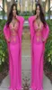 Pink Arabe Dubaï Marocain Kaftan Robes de bal turques avec manches longues Broids de soirée profonde Perles d'or Party Prom C8849640