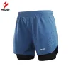 Shorts Arsuxeo 2in1 Men's Running Shorts With Midje rep snabb torr dragkedja Pocket Marathon Sports Fitness Gym Shorts With Long Linner