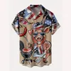 Casual shirts voor heren Hawaiian Vintage USA vlag voor mannen Dog 3D Print Man Kleding grappig strand Harajuku zomer bloemen blouse retro sociaal