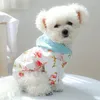 Ropa para perros ropa de mascota chaquetas de flores para ropa gato pequeño estampado de flor de melocotón