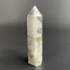 Estatuetas decorativas 193g MosS de cristal natural de cristal de ponto único Torre de ponto único Polido Varda Aquática Reiki Cura Requintada Decoração Z770