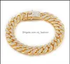 Link Chain Armelets smycken Luxury Bling Rhinestone Fashion Men Women Gold Sier Plated Hip Hop Braclets Drop Delivery 2021 Weyki5037148