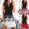 Casual Dresses Women Midi Summer V Neck Swing Dot Ruffle Sleeveless A Line Beach Sun Dress Selling Outwear