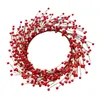 Flores decorativas Berries vermelhas Wreath Wreath Decoração de 18 polegadas Porta da frente para a parede de casamento de Natal fora da decoração da casa