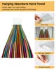 Towel Color Stripes Hand Towels Home Kitchen Bathroom Dishcloths With Hanging Loops Quick Dry Soft Absorbent