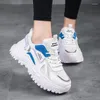 Casual Shoes White For Women 2024 Dames Platform Sneakers Plus Size Höjd Öka damskoskostrets snörning Tennis