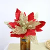 الزهور الزخرفية 1p محاكاة مخملية لزخرفة حفلة عيد الميلاد فلوريس الاصطناعية المنزل ديكور مزرعة