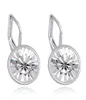 Bella Mini Pierced Dangle örhängen gjorda med ursprungliga österrikiska element Vit fylld Clear Crystal Gift för kvinnor för Valenti5953645