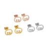 2020 New Stainless Steel Three Colors Double G Hollow Earrings 디자인 이어링 레이디 이어링 웨딩 선물 5211960