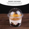 Disposable Cups Straws Lid Transparent Cover With Dessert 250ml (transparent) Salad 20pcs Cup