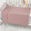 Decken Bettdecke für Baby gestrickt gemütlich warm geborener Wrap Atmungsmascheliger Windschutz Kinderwagen Abdeckung Feste Farbe Plaid Krippe