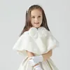 Jackets Girls Winter Wedding Dress Princess Cape Coat Faux Fur Kids Baby Formal Short Warm With Bow