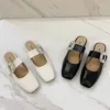 Slippers Female Shoes Casual Low Slides Cover Toe Jelly Flip Flops PU Mules For Women 2024 Luxury Glitter Flat Rome Basic