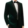 Zweitbeuchter dunkelgrüner Samt Hochzeitsbräutigamer Tuxedos 2018 Custom Made Blazer Business Men Suits Black Pants Jacke6386552