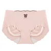 Women's Panties Soft Ice Silk Bear Pattern Japanese Style Middle Waist Briefs Cotton Crotch Underwear Seamless Lingerie Women