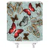 Zasłony prysznicowe motyl kwiatowy Wodoodporny druk w łazience z haczykami z zasłoną dekoracyjną lub matą