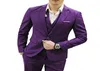 Tre del Purple Evening Party Formal Men Suits 2018 Trim Fit hacked Lapel Custom Made Wedding Tuxedos Jacket Pants Vest2245564