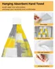 タオルオイルペインティングアブストラクト幾何学的黄色のハンドタオルホームキッチンバスルーム吊り食器布団ループ吸収性カスタムワイプ