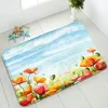 Bath Mats Color Flowers Bathroom Non-Slip Mat Ocean Beach Green Leaves Plants Bedroom Kitchen Indoor Entrance Doormat Absorbent Carpet