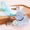 Keychains Arrival Jelly Color French Fighting Dog Key Buckle Acrylic Doll Bag Pendant Girl Gift Fashion Jewelry Chains