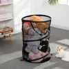 Laundry Bags Portable Mesh Basket Large Capacity Foldable Hamper Clothes Toy Sundries Storage Organizer Bathroom Supplies