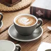 Кружки высококачественные керамические кофейные чашки набор простой европейский стиль капучино цветочный молочный чашки