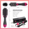 3 po en 1 sèche-cheveux Brosse à air Brusseur Styler et volumizer Coiffure Curler Curler Rouleau Rouleau One Step Electric Ion Blow Dryer Brush 240401