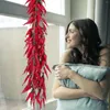 Decorative Flowers Artificial Pepper Decor Window Chili Pendant Hanging Simulation Fake Vegetable Red Pendants Flower Garlands