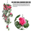 Vaser Rose Vine Flowers Flower Garland med gröna blad hängande blommor-blommvägg för mottagning