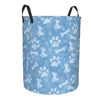 Laundry Bags Basket Blue Paws Bones And Hearts Cloth Folding Dirty Clothes Toys Storage Bucket Household