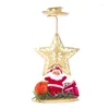 Candle Holders Christmas Metal Tealight Holder Cute Santa Claus Doll Hollow Out Tree Elk Snowflake Star Iron Art Candlestick