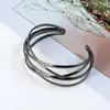 Bangle Cuff Open Metal Bracelets Bangles For Women Gold Silver Color Hollow Geometric Jewelry Femme Vintage Pulsera Gift