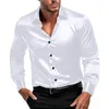 Mäns casual skjortor kontor manlig solid färg långärmad smal fit skjorta för män vår sommar mode knappade lapel toppar affärsmän