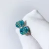 Nieuwe oorbellen in de Desiger -stijl voor heren- en dames buitenaardse blauwe groene ovale vvs pure sier oorbellen met moissaniet diamant hiphop oorbellen voor geschenken bruiloft