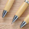 Pens novo material promocional de bambu de bambu logotipo caneta caneta estacionária com logotipo personalizado
