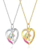 10Pcs New Unicorn heart Necklaces Colored Dripping oil pendant Necklaces for teenage woman Jewelry gift T10418641465240768