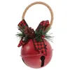 Figurines décoratines Bells de Noël Hangle de porte rustique étoile cloche avec pine arc un baies vintage Pendant Ornements suspendus pour les vacances de Noël