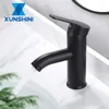 Bathroom Sink Faucets XUNSHINI Stainless Steel Basin MaBlack Washbasin Tap Single Hole &Cold Water Mixer