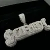 Lettre de feu Iced Out Sterling Sier Gra vérifié VVS1 Diamant Diamond Diamond Moisanite Nom Pendant