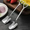 Spoons Retro Shovel Flat Coffee Tea Ice Cream Metal Spoon Gift Creative Bar Stainless Steel 304 Dessert TablewareSet Housewares Kitchen