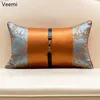 Oreiller moderne polyester jacquard orange couvercle taire d'oreiller tai-oreiller de luxe en métal boucle épissage décor pour canapé de salon