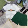 Summer Fashion New Children Set 22 Year Men and Women Small and Medium sized Big Treasure Two piece Set Short sleeved Shorts Cotton Set