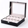 Uhrenbox Organizer Box PU Leder Hülle Halter Aufbewahrung 6/10/12 Gitter Quarz Uhren Schmuck Display Geschenk