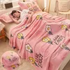 Blankets Girls Cartoon Strawberry Flannel Blanket Warm Bedspread Sheet Fuzzy Soft Fleece Plush For Bed Sofa Nap Shawl